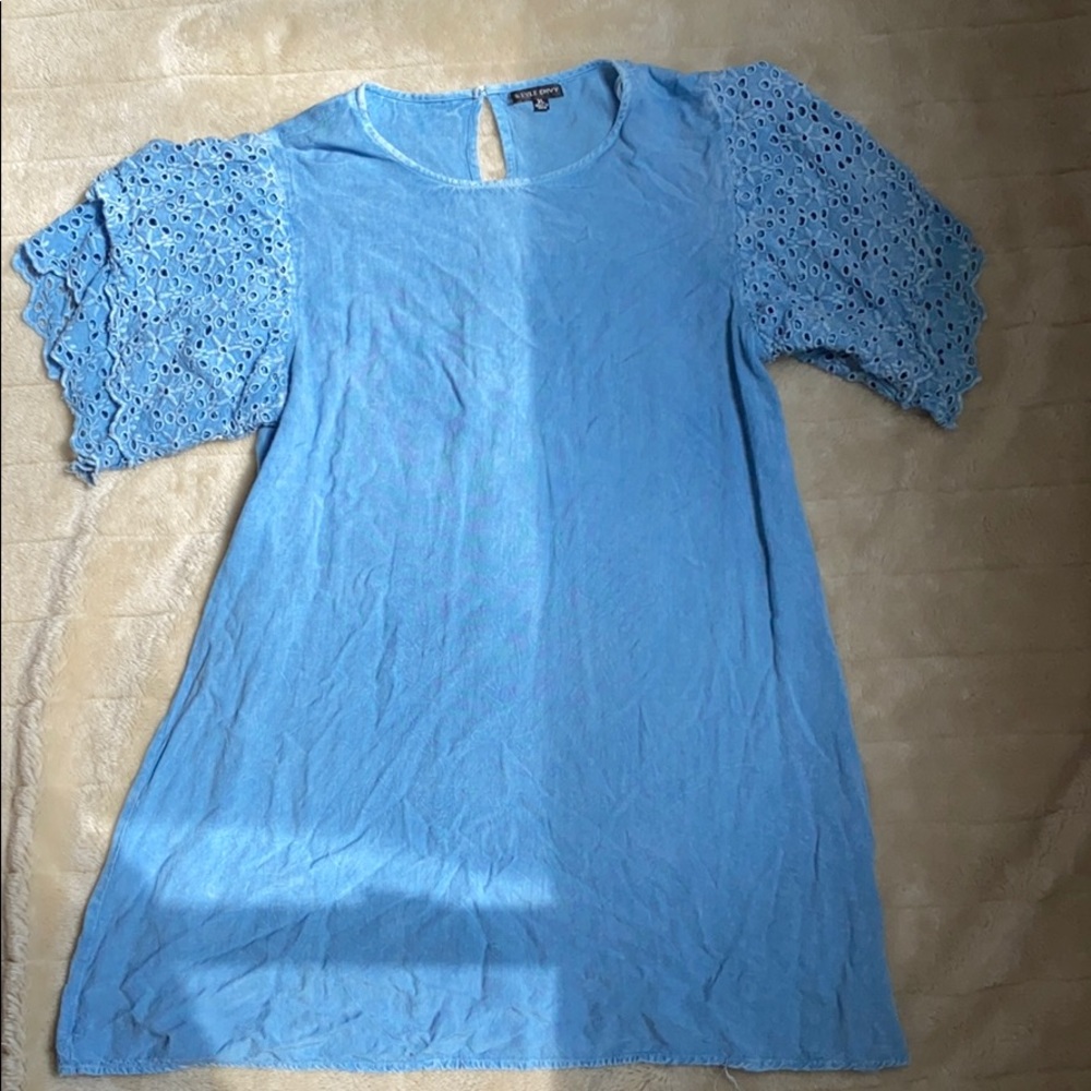 Light wash denim dress
